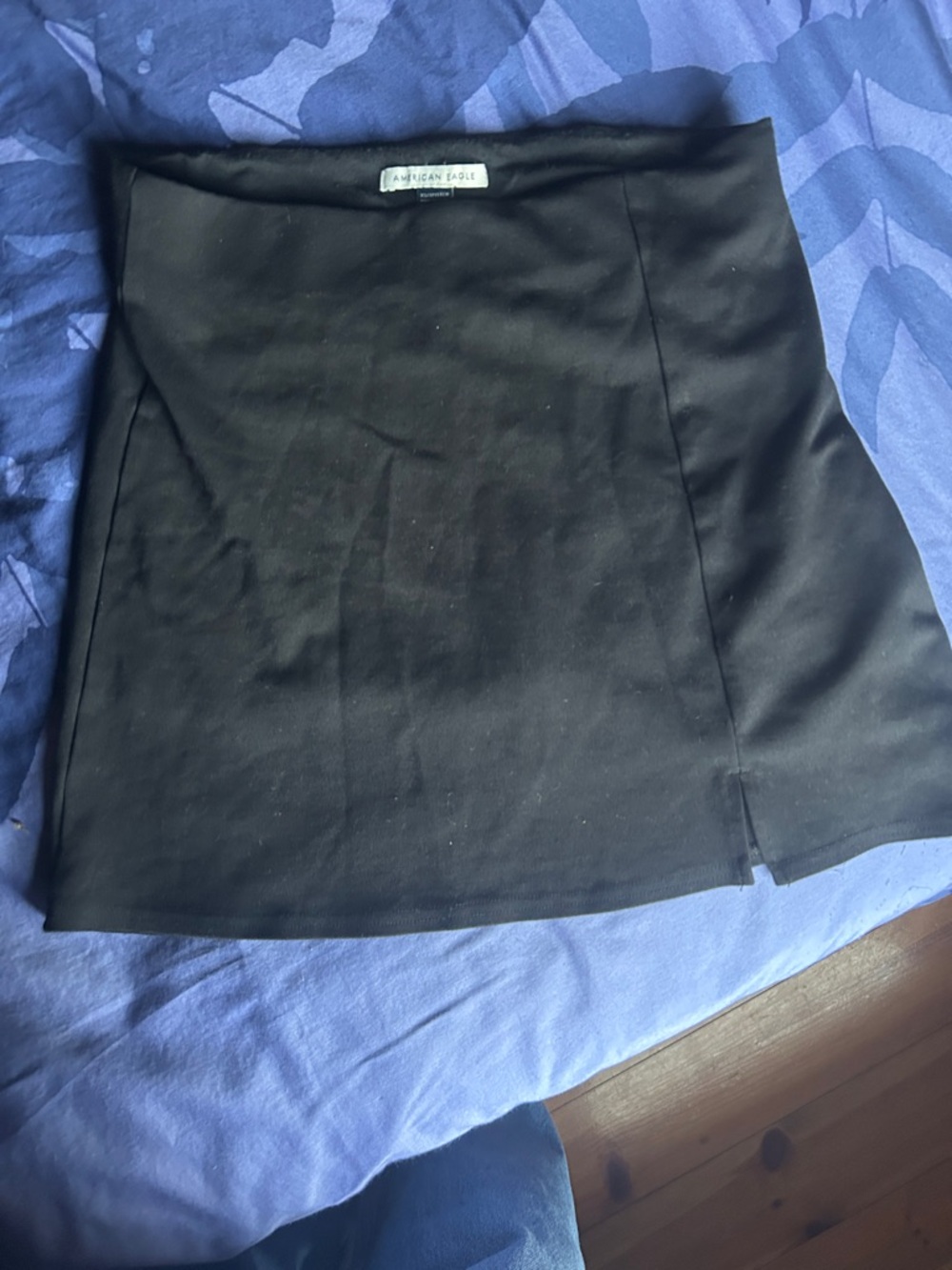 American Eagle Outfitters Black Mini Skirt with Subtle Front Slit